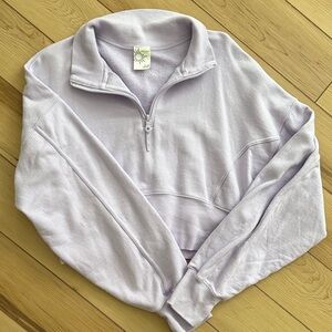 Aerie Light Purple Quarter-Zip Jacket